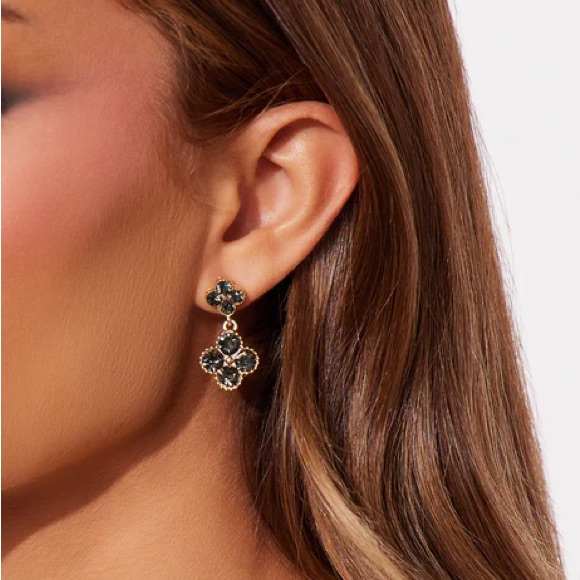Lucky Links Rhinestone Drop Earrings New